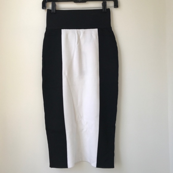 Balmain x H&M Colorblock Knit Midi Skirt Size 4 - Picture 3 of 6